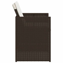 Chaises de jardin avec coussins lot de 4 marron résine tressée 557355557355