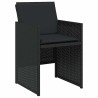 Chaises de jardin lot de 4 avec coussins noir résine tressée 557356557356