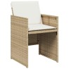Chaises de jardin avec coussins lot de 4 beige résine tressée 557357557357
