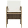Chaises de jardin avec coussins lot de 4 beige résine tressée 557357557357