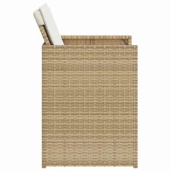 Chaises de jardin avec coussins lot de 4 beige résine tressée 557357557357