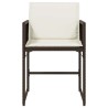 Chaises de jardin avec coussins lot de 4 marron résine tressée 557360557360