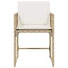 Chaises de jardin avec coussins lot de 4 beige résine tressée 557361557361