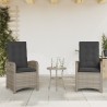 Ensemble de bistro 3 pcs avec coussins gris résine tressée 557365557365