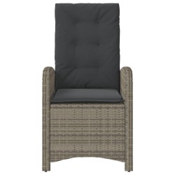 Ensemble de bistro 3 pcs avec coussins gris résine tressée 557365557365