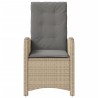 Chaise inclinable de jardin coussins mélange beige poly rotin 557371557371