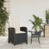 Chaise inclinable de jardin avec coussins noir résine tressée 557374557374