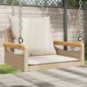 Balancelle avec coussins beige 63x62x40 cm résine tressée 557377557377