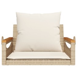 Balancelle avec coussins beige 63x62x40 cm résine tressée 557377557377