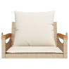 Balancelle avec coussins beige 63x62x40 cm résine tressée 557377557377