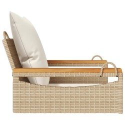 Balancelle avec coussins beige 63x62x40 cm résine tressée 557377557377