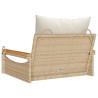 Balancelle avec coussins beige 63x62x40 cm résine tressée 557377557377