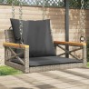 Balancelle avec coussins gris 63x62x40 cm résine tressée 557381557381