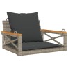 Balancelle avec coussins gris 63x62x40 cm résine tressée 557381557381