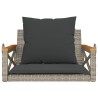 Balancelle avec coussins gris 63x62x40 cm résine tressée 557381557381