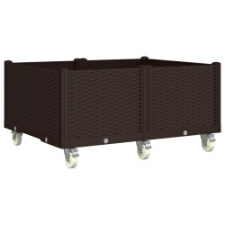 Jardinière à roulettes marron 100x80x54 cm PP 557383557383
