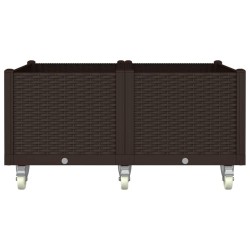Jardinière à roulettes marron 100x80x54 cm PP 557383557383