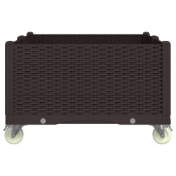 Jardinière à roulettes marron 100x80x54 cm PP 557383557383