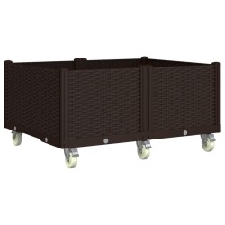 Jardinière à roulettes marron 100x80x54 cm PP 557383557383