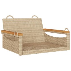Balancelle beige 63x62x40 cm résine tressée 557384557384