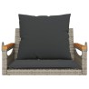 Balancelle avec coussins gris 63x62x40 cm résine tressée 557389557389