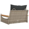 Balancelle avec coussins gris 63x62x40 cm résine tressée 557389557389