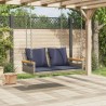 Balancelle avec coussins gris 109x62x40 cm résine tressée 557390557390