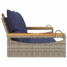 Balancelle avec coussins gris 109x62x40 cm résine tressée 557390557390