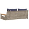 Balancelle avec coussins gris 109x62x40 cm résine tressée 557390557390
