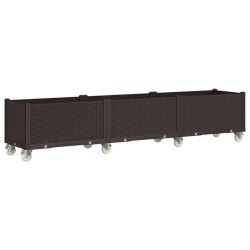 Jardinière à roulettes marron 240x50x54 cm PP 557394557394