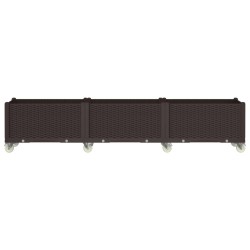 Jardinière à roulettes marron 240x50x54 cm PP 557394557394