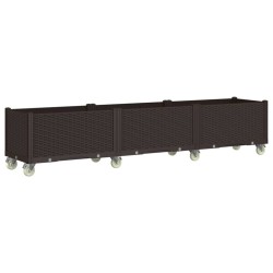 Jardinière à roulettes marron 240x50x54 cm PP 557394557394