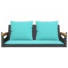 Balancelle avec coussins noir 109x62x40 cm résine tressée 557396557396