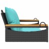 Balancelle avec coussins noir 109x62x40 cm résine tressée 557396557396