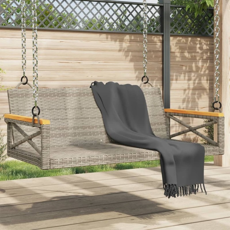 Balancelle gris 109x62x40 cm résine tressée 557397557397