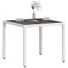 Table de jardin dessus en verre blanc 90x90x75cm résine tressée 557399557399