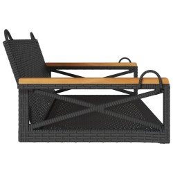 Balancelle noir 109x62x40 cm résine tressée 557402557402