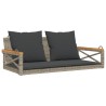 Balancelle avec coussins gris 109x62x40 cm résine tressée 557403557403