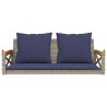 Balancelle avec coussins gris 109x62x40 cm résine tressée 557411557411