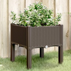 Jardinière avec pieds marron 40x40x42 cm PP 557414557414