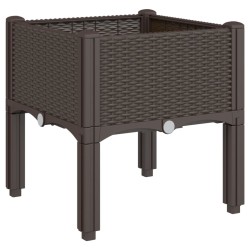 Jardinière avec pieds marron 40x40x42 cm PP 557414557414