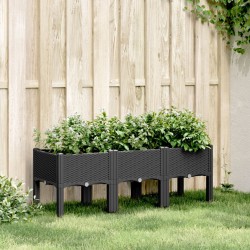 Jardinière avec pieds noir 120x40x42 cm PP 557415557415