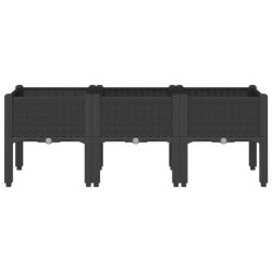Jardinière avec pieds noir 120x40x42 cm PP 557415557415