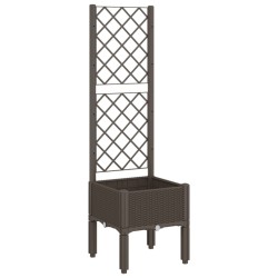 Jardinière avec treillis marron 40x40x142 cm PP 557416557416