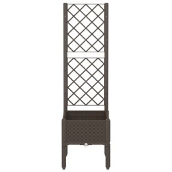 Jardinière avec treillis marron 40x40x142 cm PP 557416557416