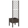Jardinière avec treillis marron 40x40x142 cm PP 557416557416