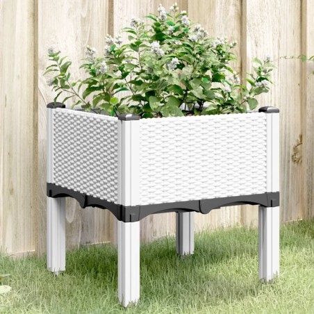 Jardinière avec pieds blanc 40x40x42 cm PP 557419557419
