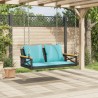 Balancelle avec coussins noir 109x62x40 cm résine tressée 557420557420