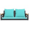Balancelle avec coussins noir 109x62x40 cm résine tressée 557420557420
