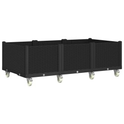 Jardinière à roulettes noir 150x80x54 cm PP 557422557422
